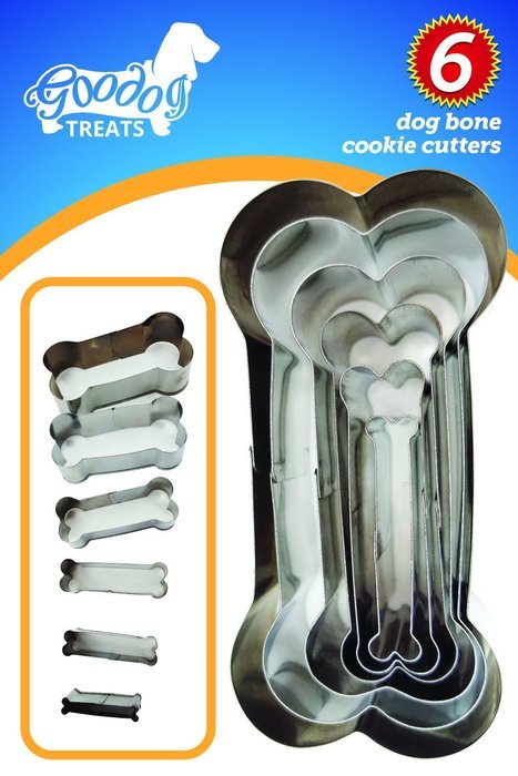 Cookie Cutters Dog Bone Shape Great Set of 6pc By Goodog Treats, stainless steel, By La Cucina's Best