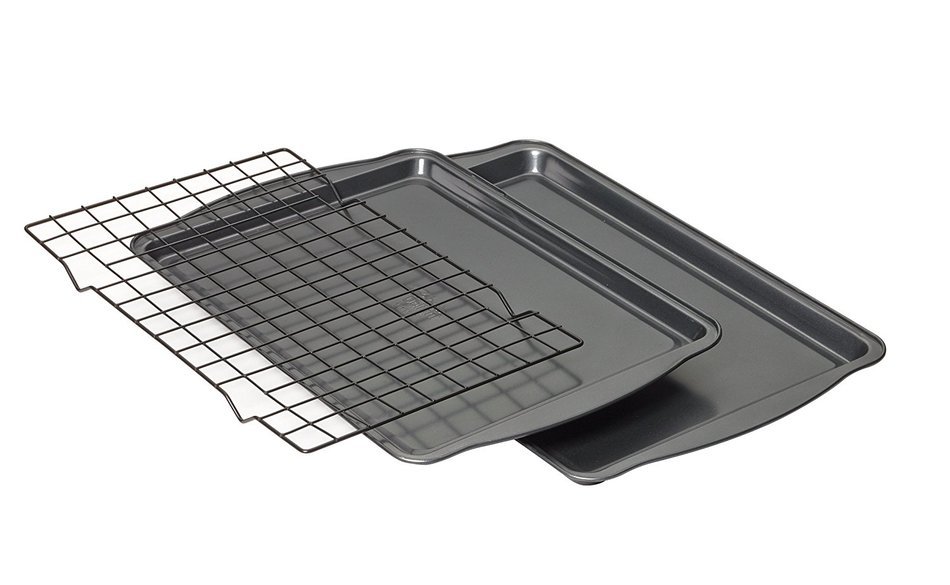 Baker's Advantage 3-Piece Cookie Sheet and Cooling Rack Set