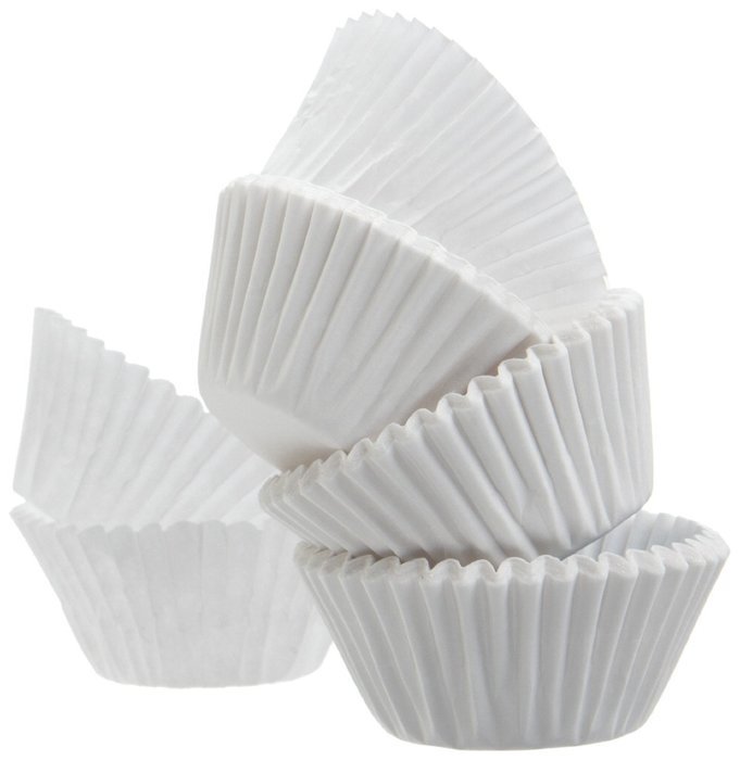 White Standard Size Cupcake Paper Baking Cup Liners- 2'' x 1-1/4=4.5 -APPX. 2 PACK 500= 1000 PACK N2