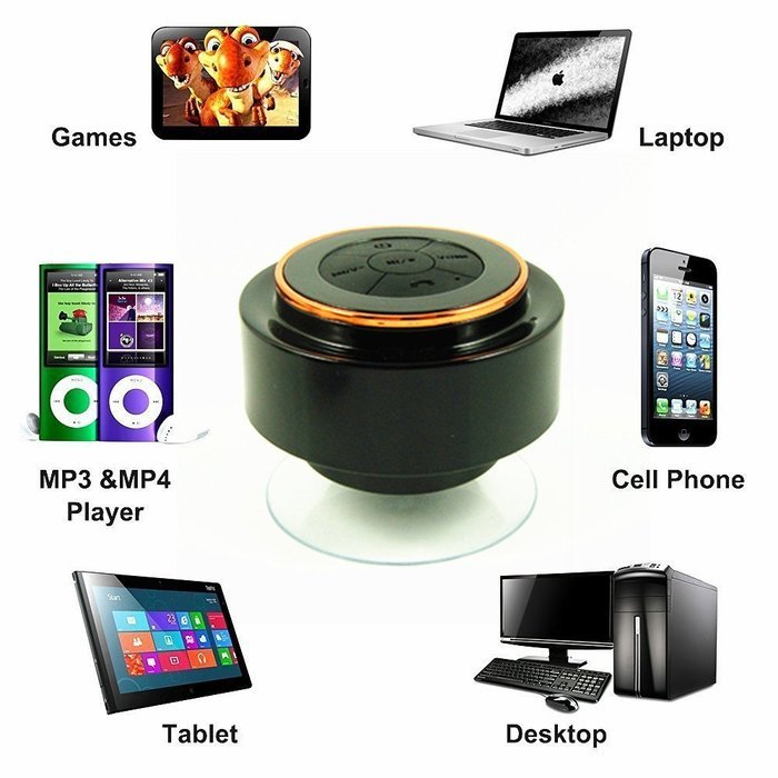 ECBUY IPX7 100% Waterproof Shockproof Wireless Bluetooth Stereo Speaker for Outdoor Excise and Shower, Compatible... N4