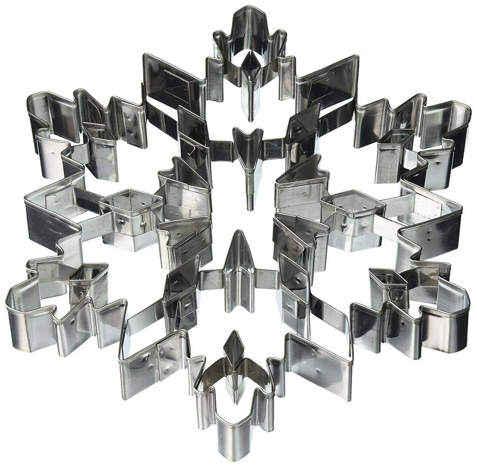 R & M International Giant 7.5 Inch Snowflake Cookie Cutter with Interior Cut-out