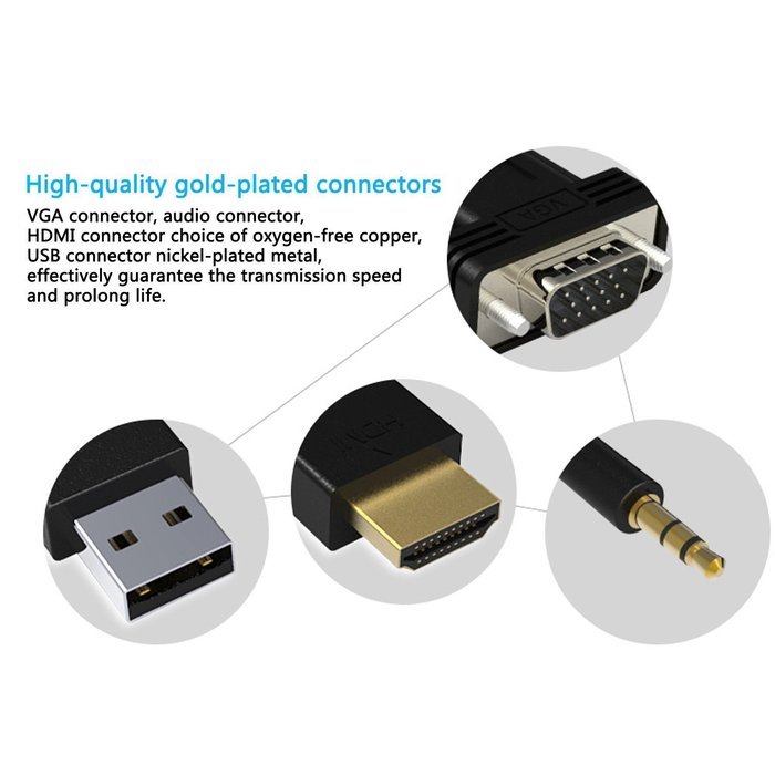 VAlinks Active HDMI Male to VGA Male D-SUB 15 Pin M/M Video Converter Cable Adapter Support Full 1080P Convert... N12