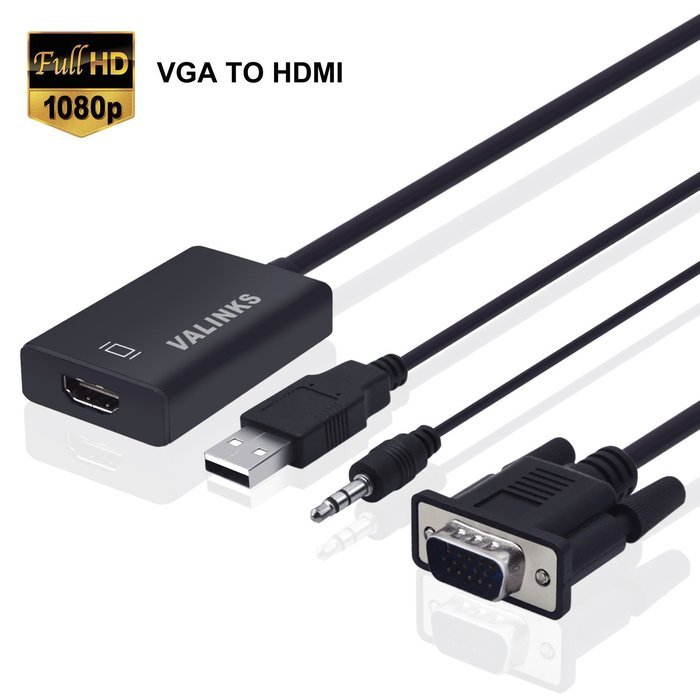 VAlinks Active HDMI Male to VGA Male D-SUB 15 Pin M/M Video Converter Cable Adapter Support Full 1080P Convert... N16