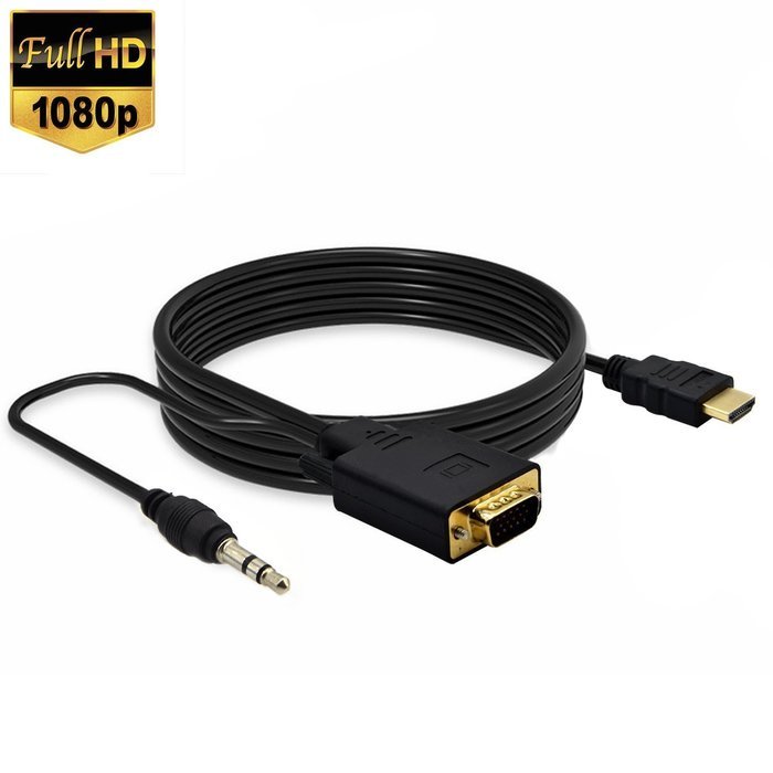 VAlinks Active HDMI Male to VGA Male D-SUB 15 Pin M/M Video Converter Cable Adapter Support Full 1080P Convert... N19