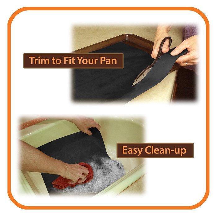 (Set of 4) Premium Non-Stick Baking Mats and Cookie Sheets - Black (15.75 x 13) N4