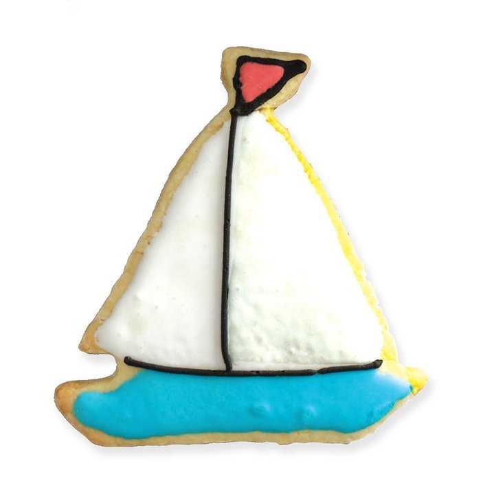 Sailboat Cookie and Fondant Cutter - Ann Clark - 4.3 Inches - US Tin Plated Steel N2
