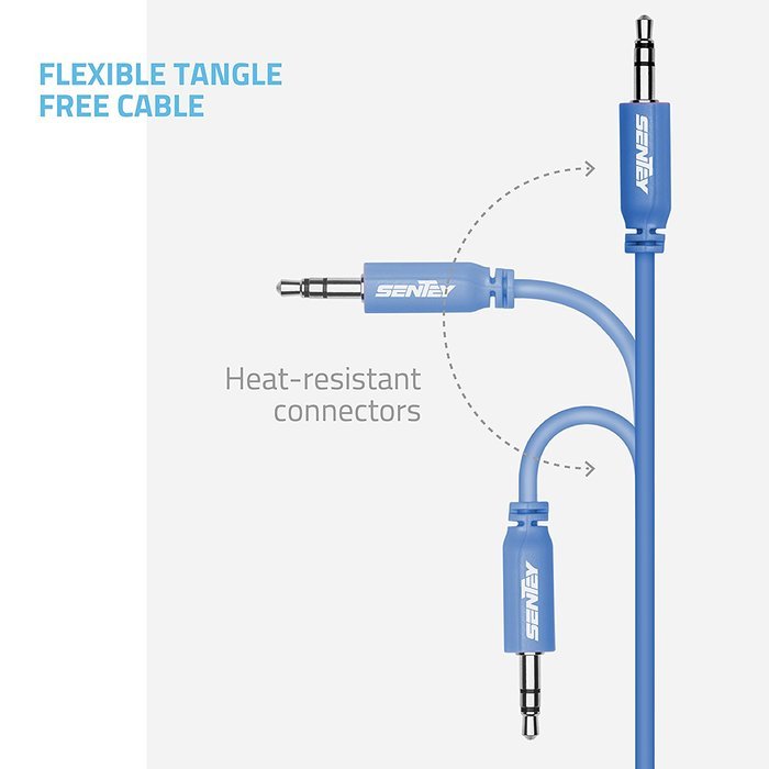 Sentey LS-6620 Braided Metal Stereo Male to Male Aux Cable, 3 Feet(3.5mm) N13