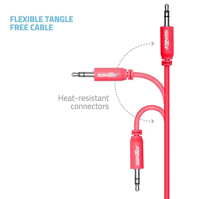 Sentey LS-6620 Braided Metal Stereo Male to Male Aux Cable, 3 Feet(3.5mm) N22