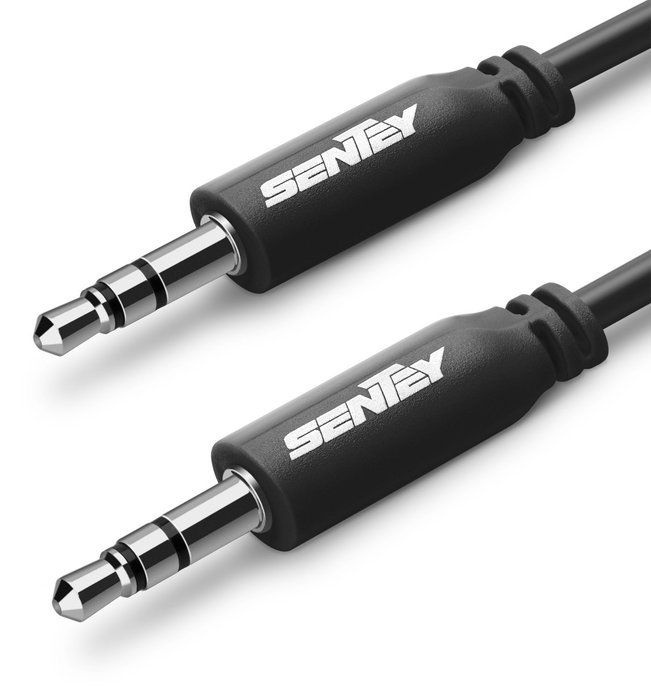 Sentey LS-6620 Braided Metal Stereo Male to Male Aux Cable, 3 Feet(3.5mm) N27