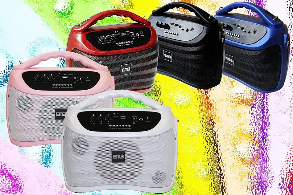 EMB PKX5BT Portable Professional Rechargeable Speaker Built-in BLUETOOTH/SD/MMC/USB/Flash Light/Guitar Jack N2