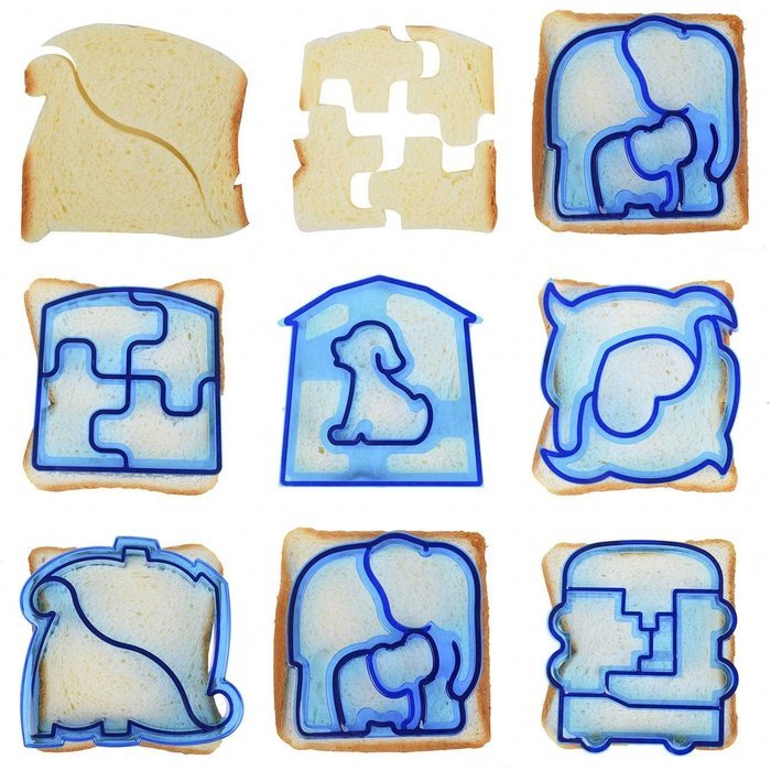 Lackingone Sandwich Cutter Shapes-Cake, Cookie & Sandwich Crust Cutter Set for Kids DIY Bread Mold 10PCS N4