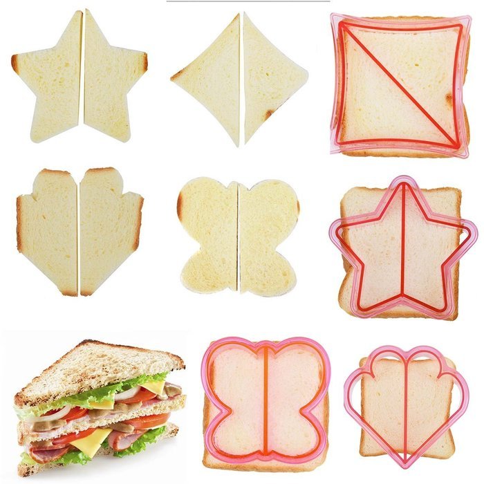 Lackingone Sandwich Cutter Shapes-Cake, Cookie & Sandwich Crust Cutter Set for Kids DIY Bread Mold 10PCS N5