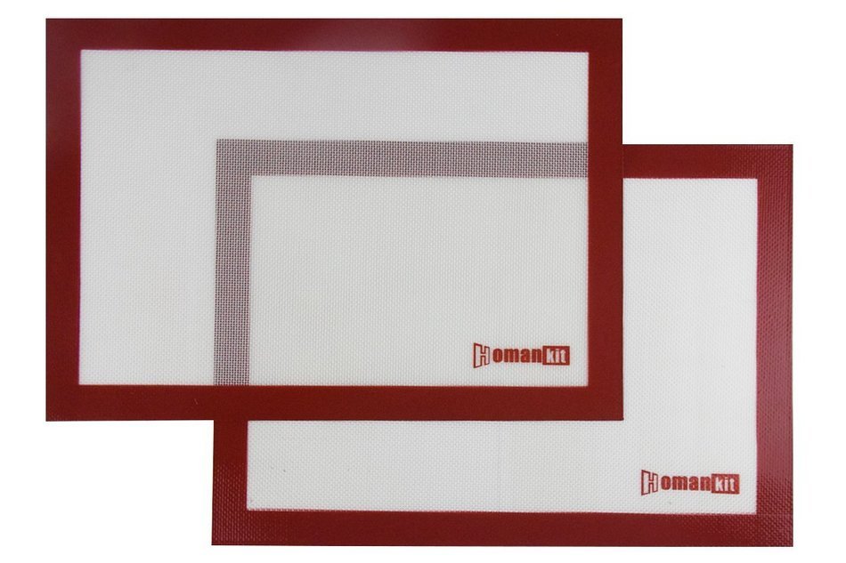 Homankit Silicone Baking Pad/Mat for Macaron Pastry Bread Making, Set of 2 Half Sheet Size(11-5/8" x 16-1/2"),...