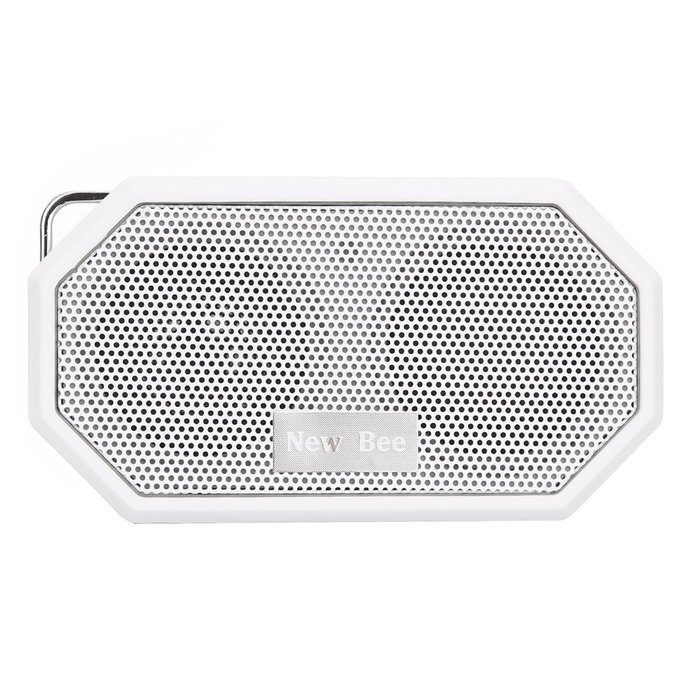 Wireless Speaker, Portable Pocket Waterproof Shockproof Speaker with Mic by New Bee (White)