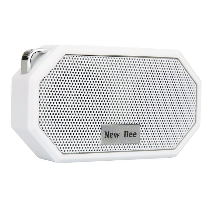 Wireless Speaker, Portable Pocket Waterproof Shockproof Speaker with Mic by New Bee (White) N2