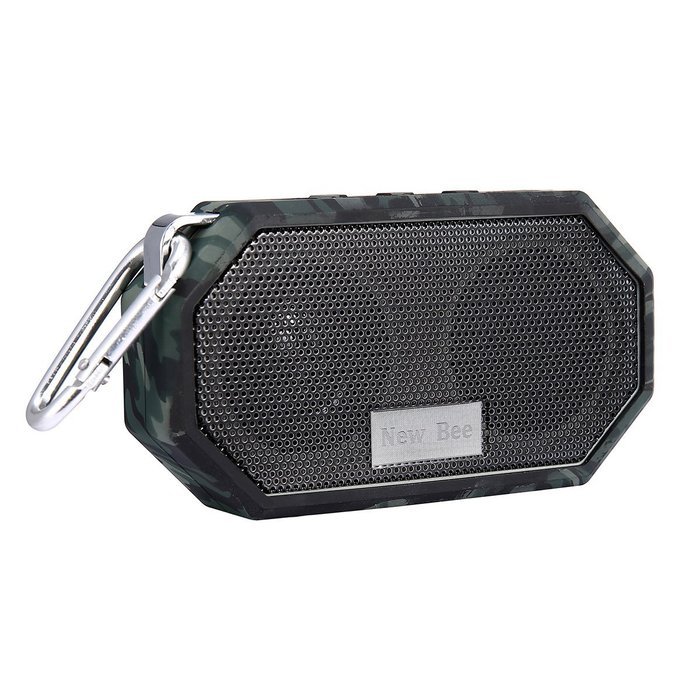 Wireless Speaker, Portable Pocket Waterproof Shockproof Speaker with Mic by New Bee (White) N11