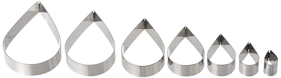 Oasis Supply 395601 Gum Paste Fondant 7-Piece Rose Petal Cutter Set, 1/2-Inch to 2-3/4-Inch