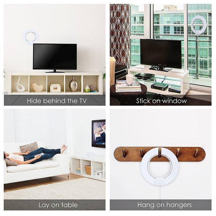 Pictek Indoor HDTV Digital TV Antenna with Integrated Amplifier, 1dbi Enhanced for Signal Reception, 50 Miles... N3