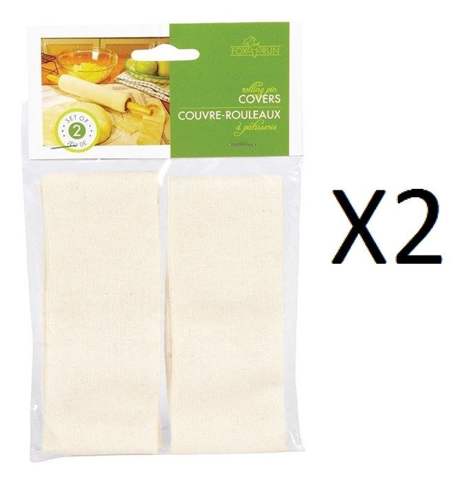 Fox Run Rolling Pin Covers Baking No Stick Fondant Dough Cookie 4175 (2-Pack)