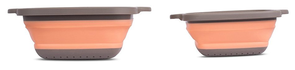 Internet&rsquo;s Best 2 Piece Collapsible Colander Strainer Set | Self Draining Pasta Bowl | Kitchen Food Washing Strainer... N7