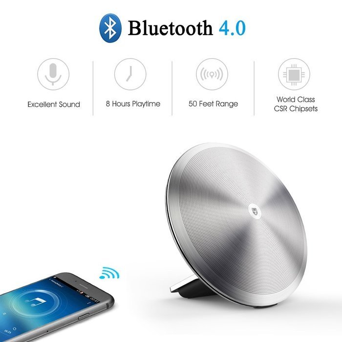 E-Betnew Portable Ultra-slim Bluetooth 4.0 Wireless Stereo Speaker, 50FT Bluetooth Range & 8 Hours Playtime, 20W... N4