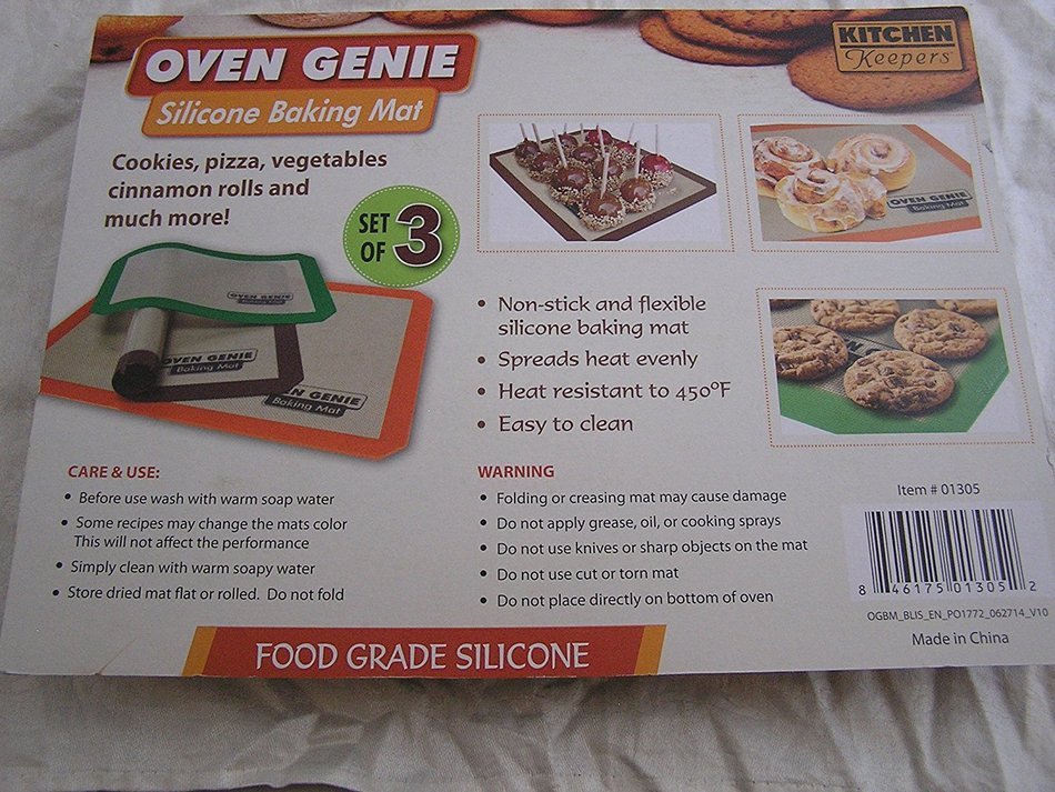Kitchen Keepers Oven Genie Silicone Baking Mat Set of 3 Food Grade N2