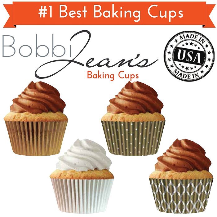 Quarterfold & Dots Premium Greaseproof Cupcake Liners No Muffin Pan Needed Cupcakes Papers 64 Count - Gold, White