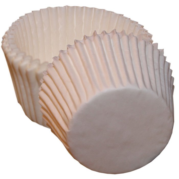 Quarterfold & Dots Premium Greaseproof Cupcake Liners No Muffin Pan Needed Cupcakes Papers 64 Count - Gold, White N7