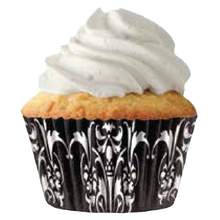 Quarterfold & Dots Premium Greaseproof Cupcake Liners No Muffin Pan Needed Cupcakes Papers 64 Count - Gold, White N17