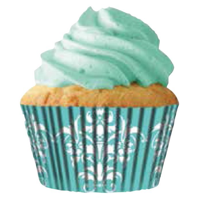Quarterfold & Dots Premium Greaseproof Cupcake Liners No Muffin Pan Needed Cupcakes Papers 64 Count - Gold, White N19