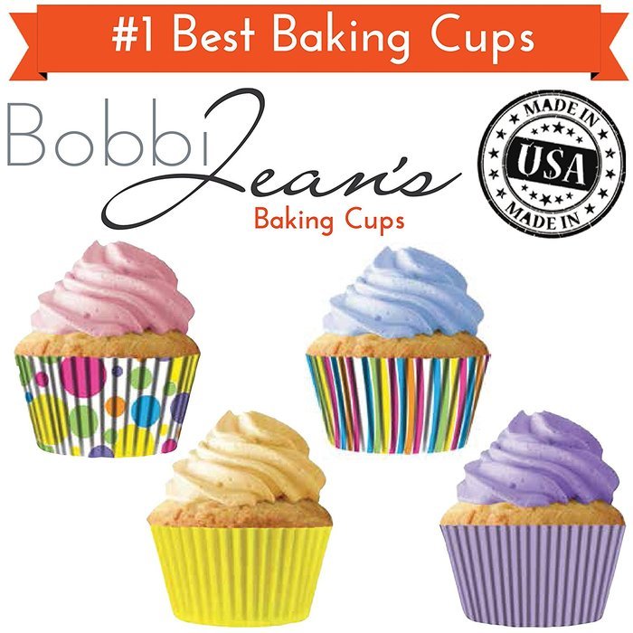 Quarterfold & Dots Premium Greaseproof Cupcake Liners No Muffin Pan Needed Cupcakes Papers 64 Count - Gold, White N20
