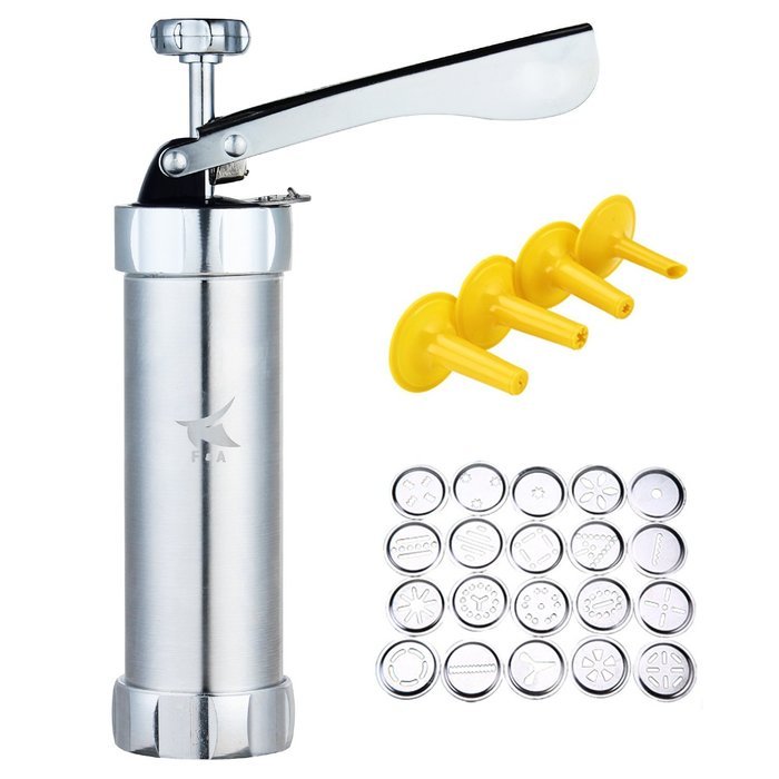 Cookie Press kit - Set of 20 Discs and 4 Icing Tips , Sturdy and Easy to use Spritz Cookie Maker Set , Best Biscuit... N4