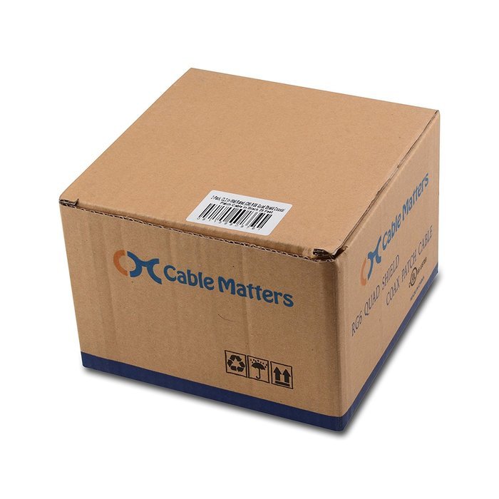Cable Matters 3-Pack, CL2 In-Wall Rated (CM) Quad Shielded RG6 Coaxial Patch Cable in Black 3 Feet N20