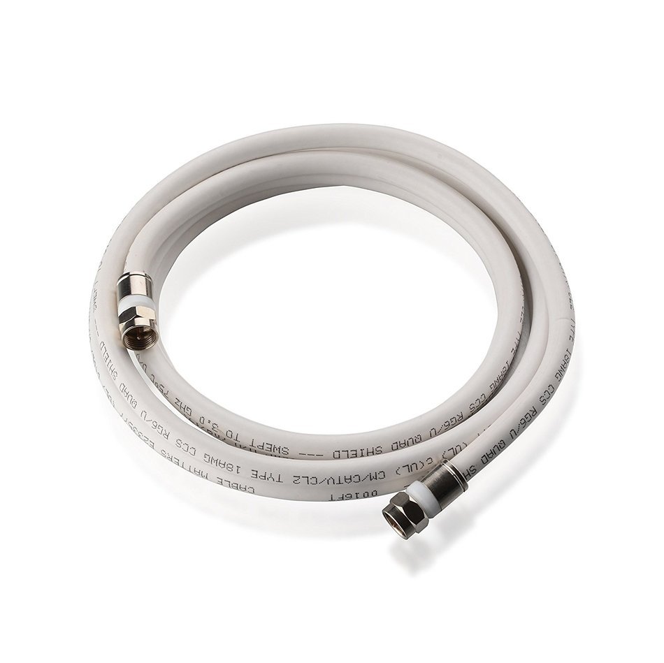 Cable Matters 3-Pack, CL2 In-Wall Rated (CM) Quad Shielded RG6 Coaxial Patch Cable in Black 3 Feet N21
