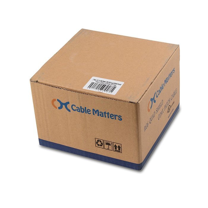 Cable Matters 3-Pack, CL2 In-Wall Rated (CM) Quad Shielded RG6 Coaxial Patch Cable in Black 3 Feet N29