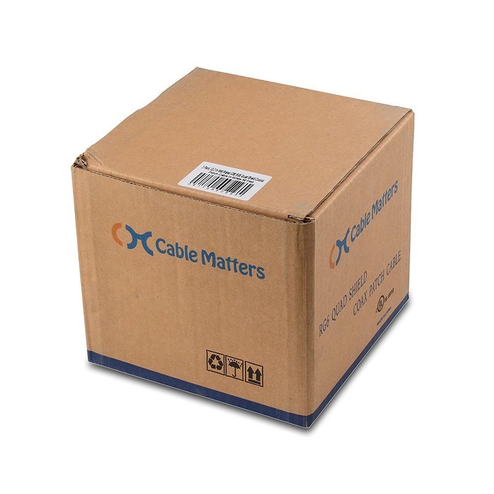 Cable Matters 3-Pack, CL2 In-Wall Rated (CM) Quad Shielded RG6 Coaxial Patch Cable in Black 3 Feet N31
