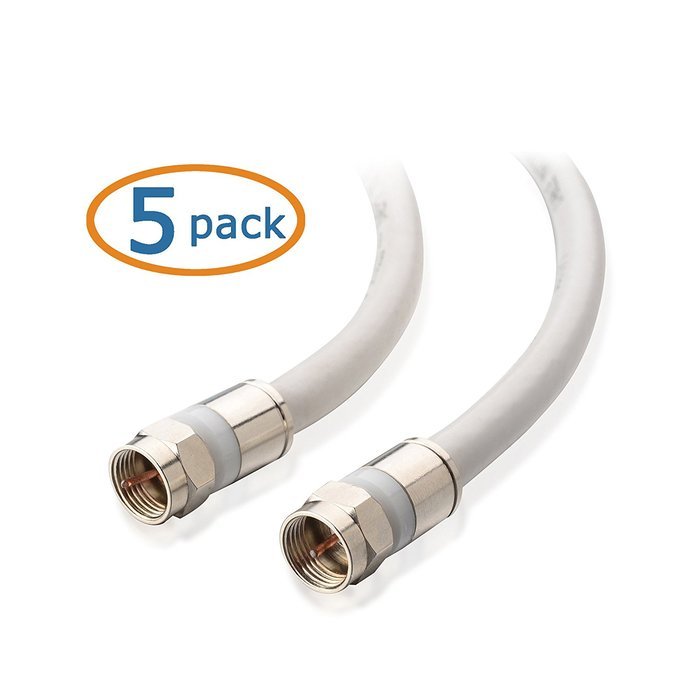Cable Matters 3-Pack, CL2 In-Wall Rated (CM) Quad Shielded RG6 Coaxial Patch Cable in Black 3 Feet N32