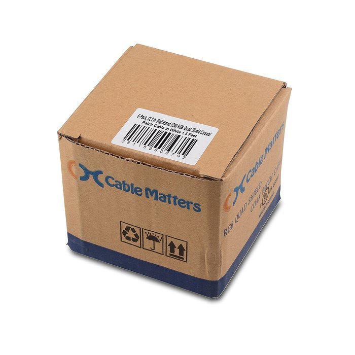 Cable Matters 3-Pack, CL2 In-Wall Rated (CM) Quad Shielded RG6 Coaxial Patch Cable in Black 3 Feet N33