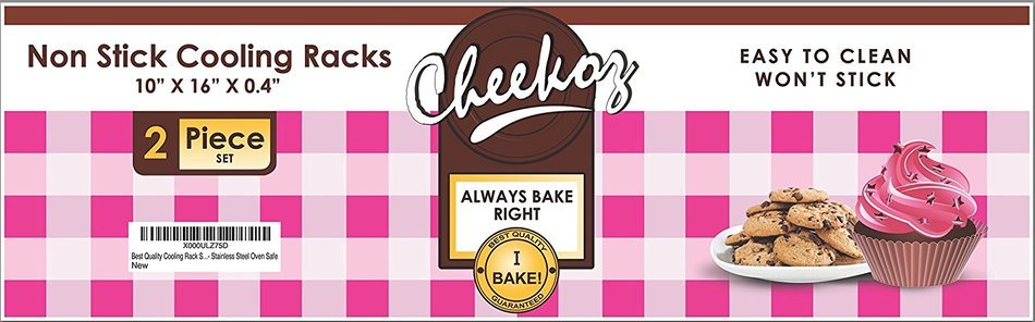 Premium Quality Cooling Rack for Baking Set of 2 Included - Non Stick Wire Pan Strong Durable & Heavy Duty Commercial... N9
