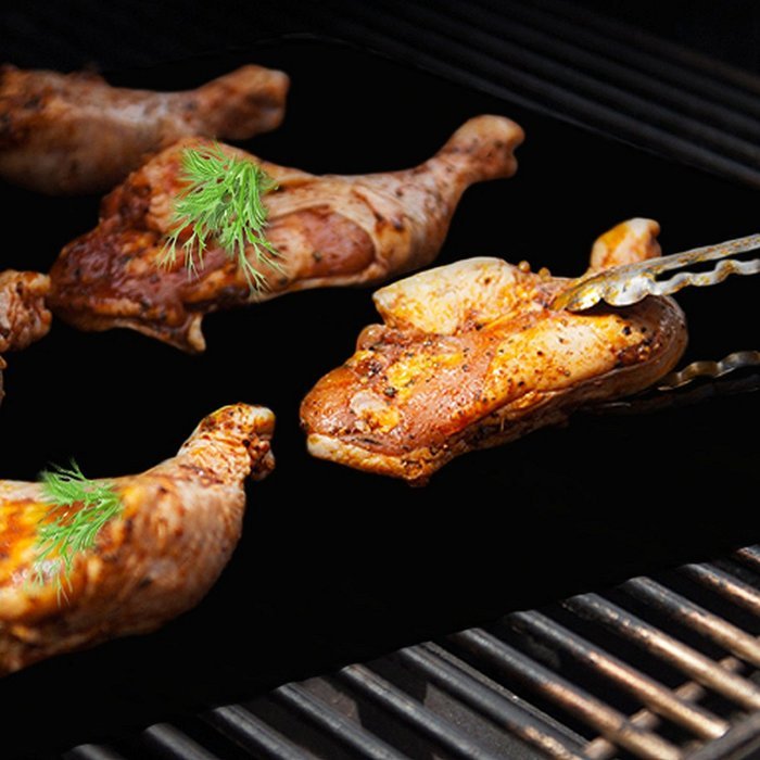 ekSel Grill Oven BBQ Mats & Baking Sheet Cooking Liner Woven Fiberglass Reusable Non Stick 1 Black & 1 Beige;... N4