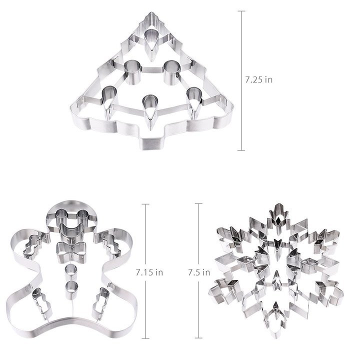 1 PCS Stainless Steel Biscuit Cake Cookie Cutters Mold Cookies people Giant 7.15 Inch Snowflake Cookie Cutter... N2