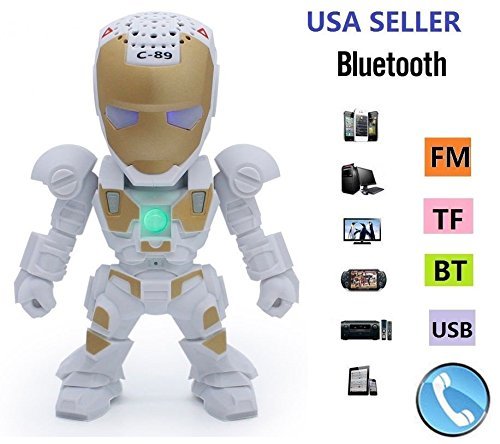 RiderTech New Iron Man Wireless Bluetooth Speaker C-89 Mini Portable Children Style LED Light Speakers Stereo... N2