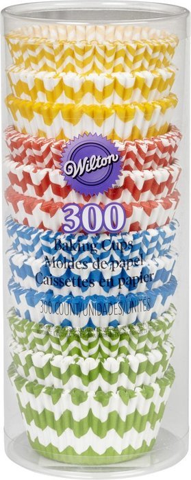Wilton 415-2875 300 Count Chevron Pattern Baking Cups Value Pack, Assorted N2