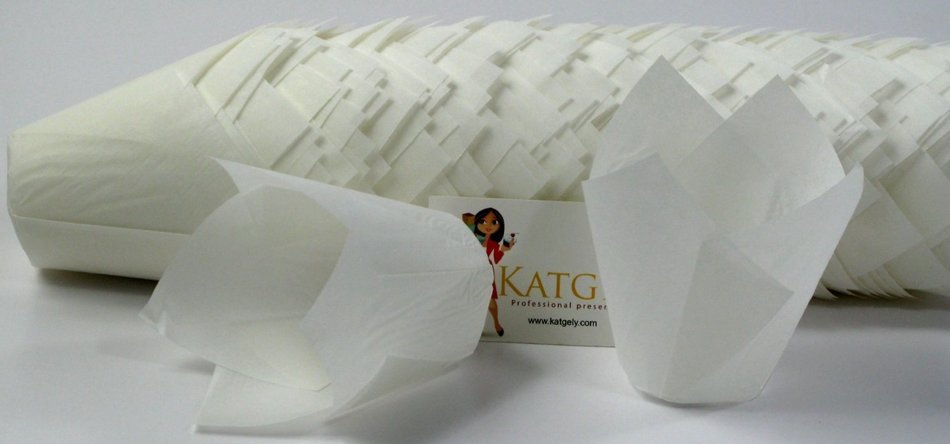Katgely Tulip Baking Cup Liners - Pack of 200 (White)