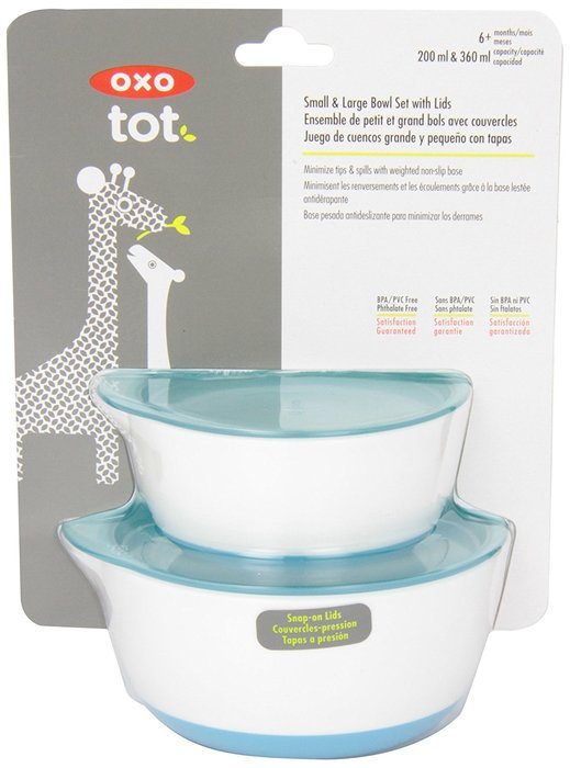 OXO Tot Small & Large Bowl Set with Snap On Lids - Green N19