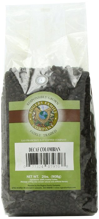 Rogers Family Company Whole Bean Coffee, Decaf Colombian, 32 Ounce