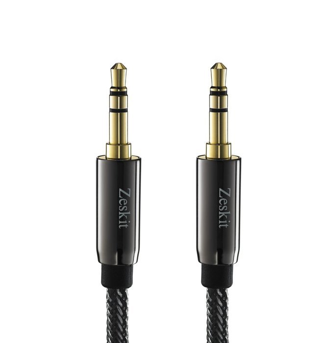 Zeskit 4&rsquo; Premium Audio Cable &mdash; 3.5mm, Braided Nylon Stereo Audio Cable (Male to Male) N2