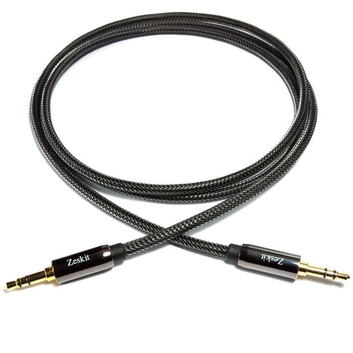 Zeskit 4&rsquo; Premium Audio Cable &mdash; 3.5mm, Braided Nylon Stereo Audio Cable (Male to Male) N6