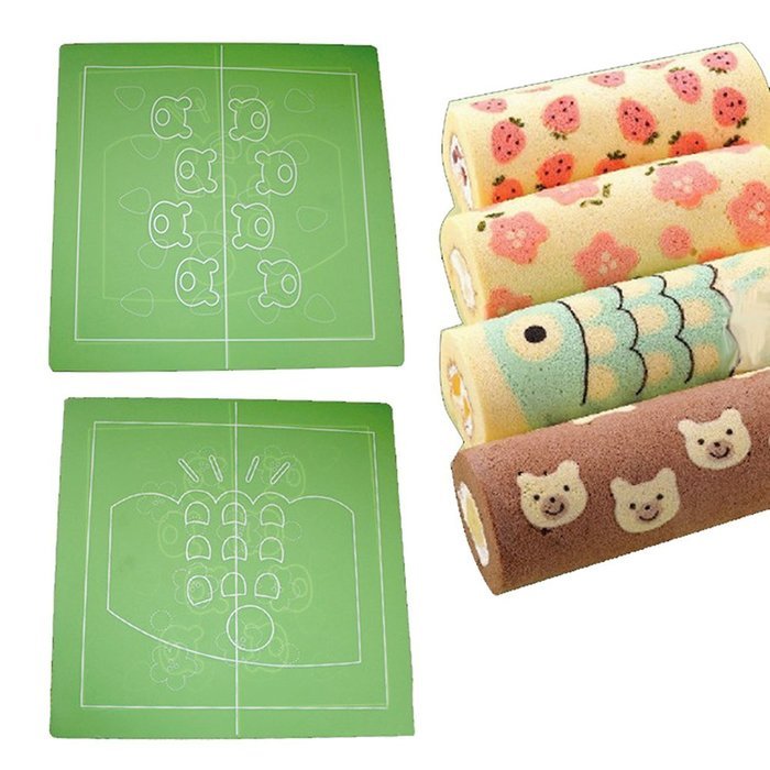 Hangnuo Silicone Cake Roll Mold Double-sided Painted Cake Mat 18.81 X 18.81 Inches Yellow N4