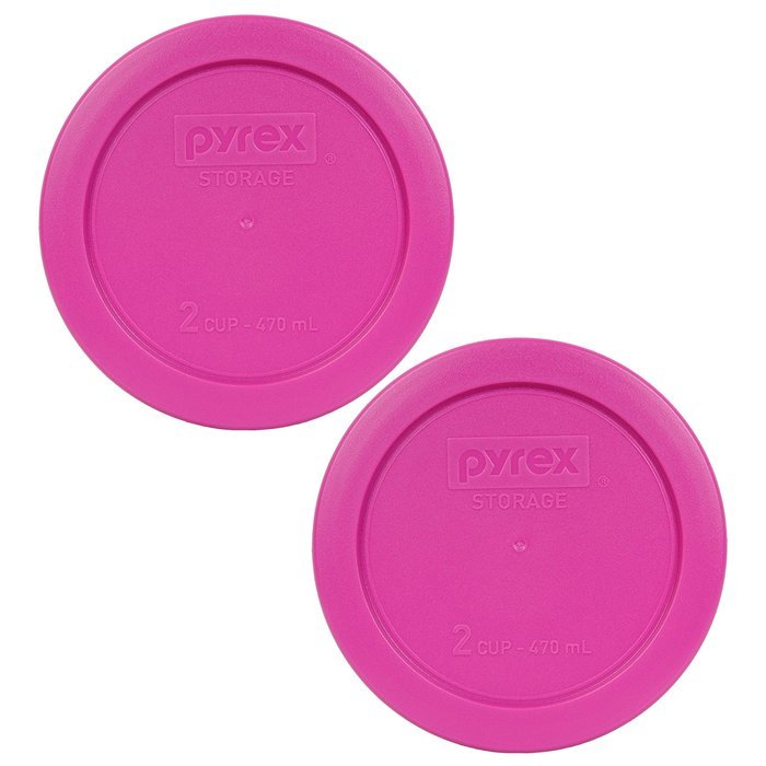 Pyrex 7200-PC Round 2 Cup Storage Lid for Glass Bowls (6, Pink) N6